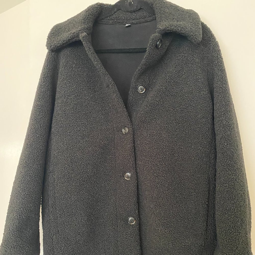Uniqlo Shearling Black Jacket Size Small Like New